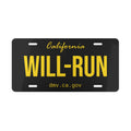 California "WILL-RUN" Plate