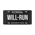 Florida "WILL-RUN" Plate